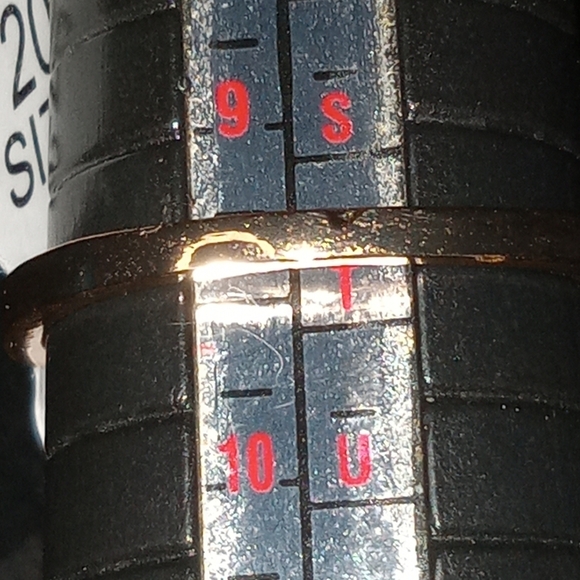 Beautiful Offset Heart Natural Stone And Gold Tone ring for women Size 9.5 - Picture 7 of 7